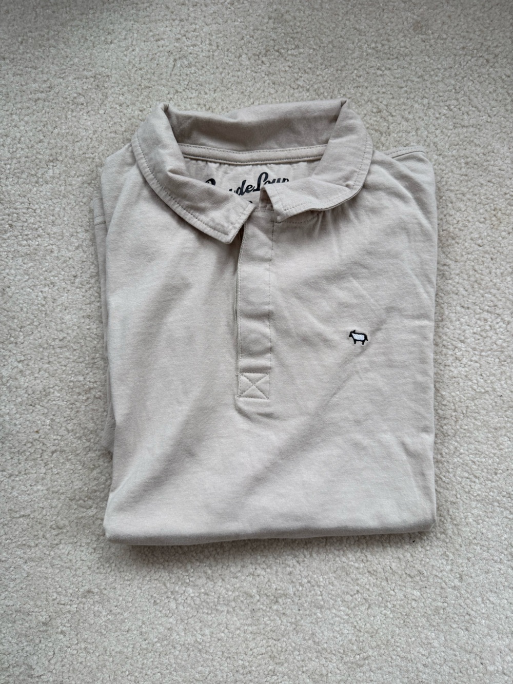 Peau De Loup Beige Polo Shirt Size 6-8